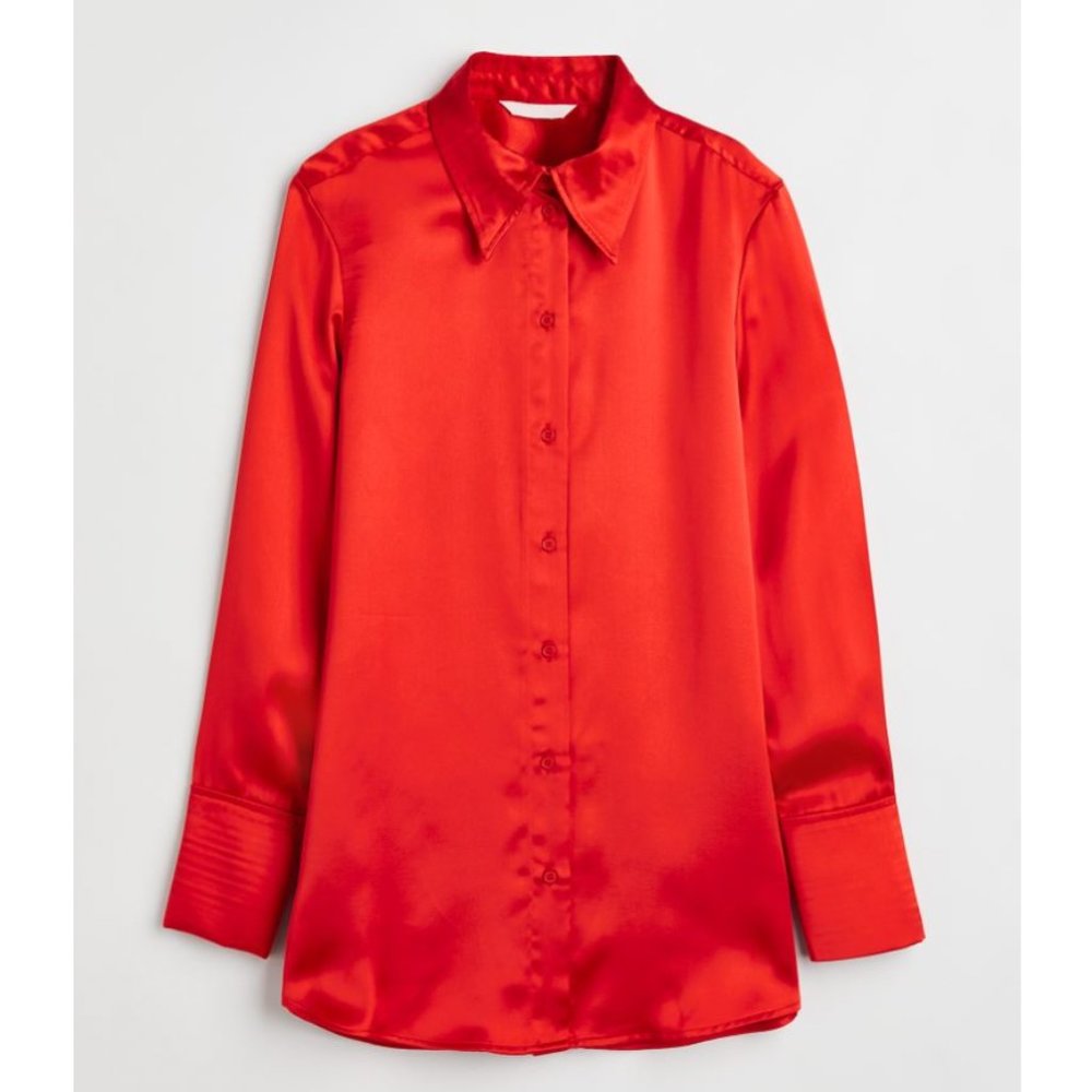 Red Satin Blouse